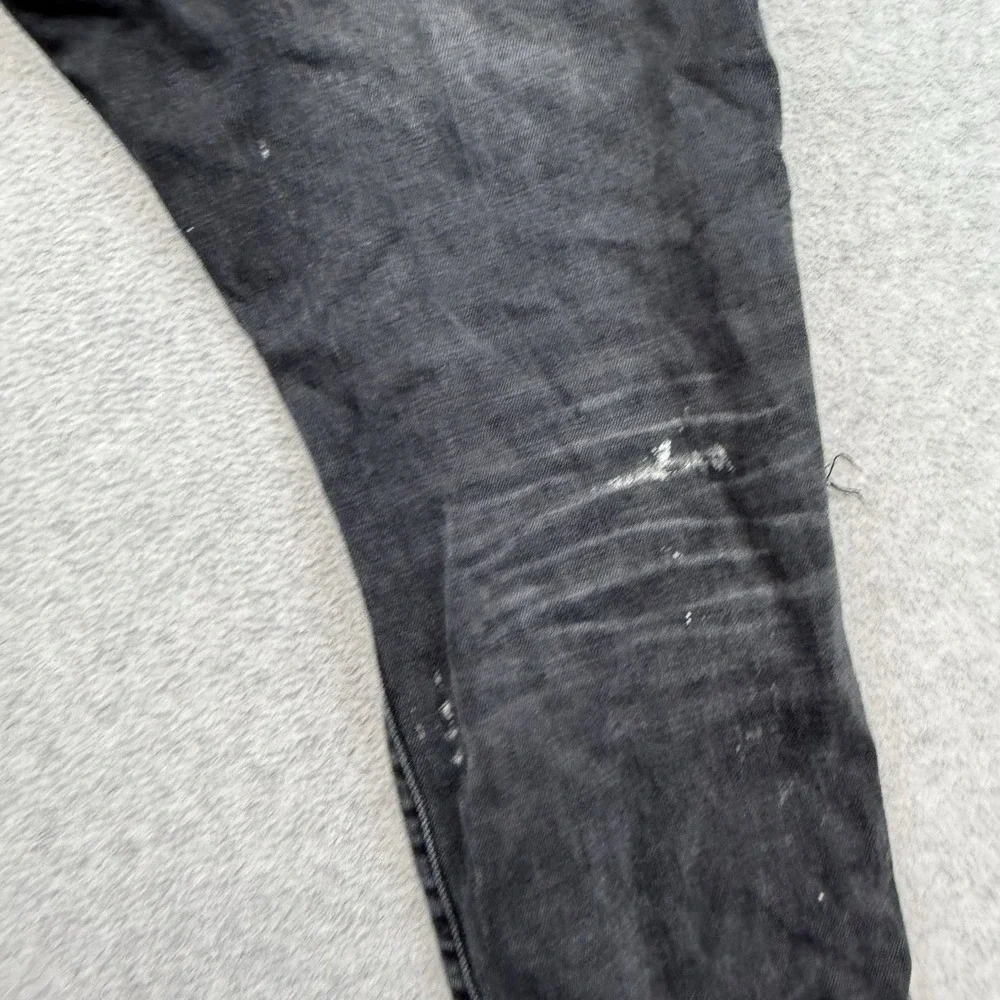 Purple Brand Mens 38 x 32 80080 Destroyed Distressed Slim Jeans Black Rare p002